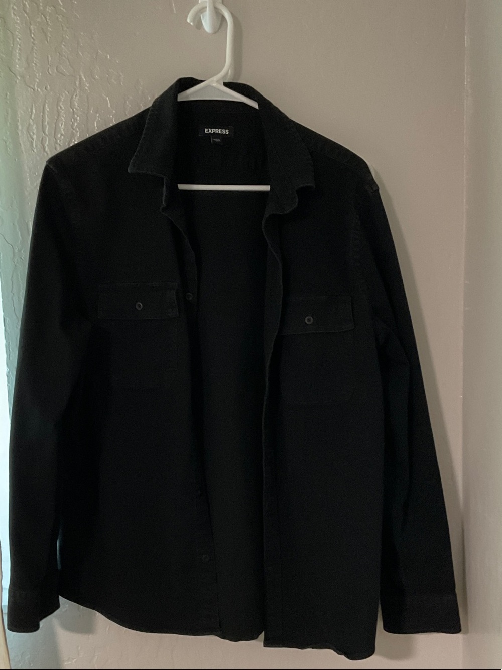 Express Men’s Black Lightweight Shirt Jacket